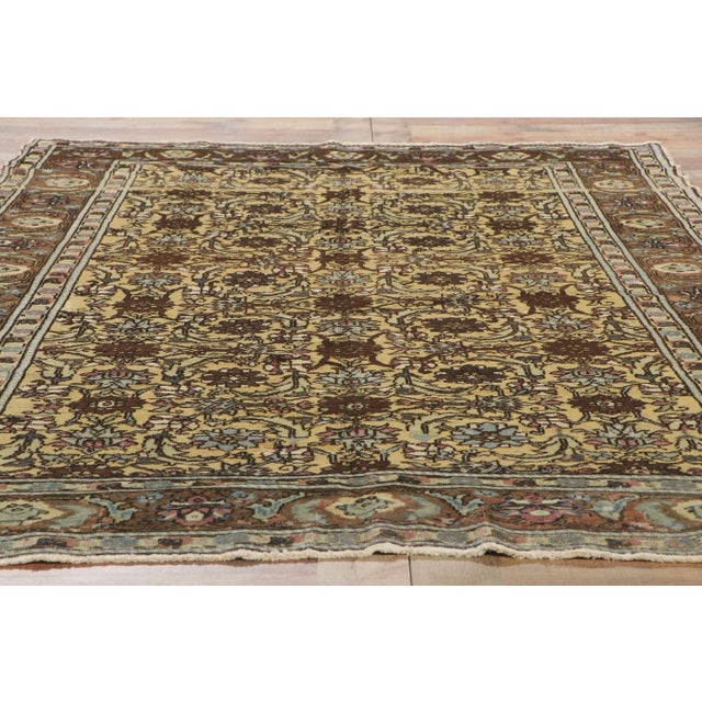 Textile Vintage Turkish Oushak Rug - 05'03 X 09'07 For Sale - Image 7 of 9