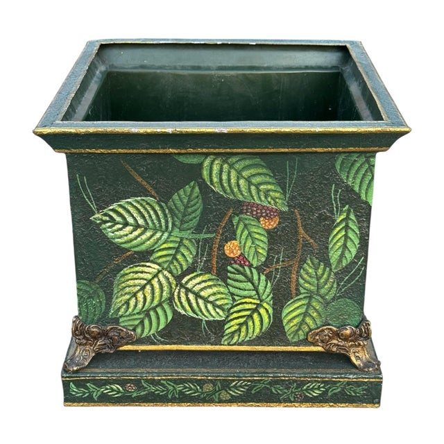 Vintage John Richard Collection Metal Footed Planter on Stand For Sale - Image 4 of 10