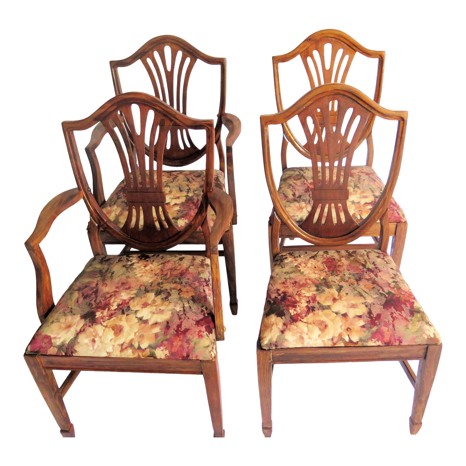 1940s Vintage Duncan Phyfe Shield Back Chairs Set of 4 Chairish