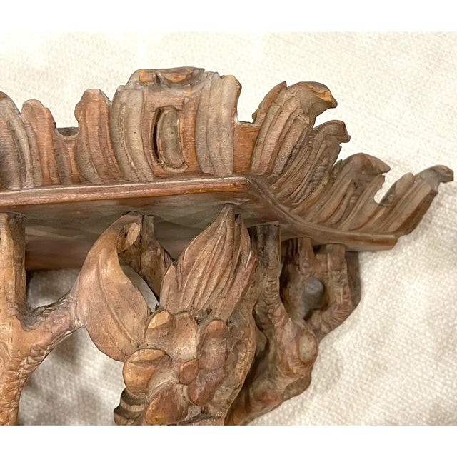 Vintage French Carved Cerused Floral Wall Bracket For Sale - Image 10 of 10