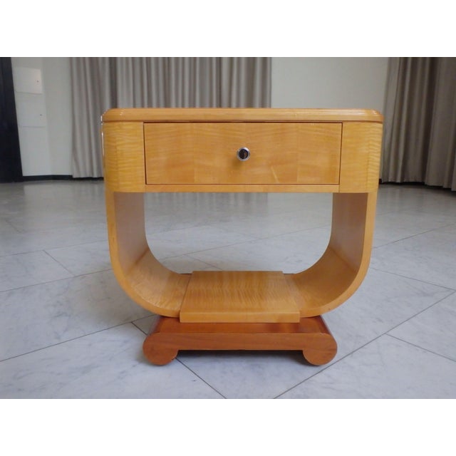 Side Table with One Drawer and U-Shaped Base, 1940s For Sale - Image 14 of 18