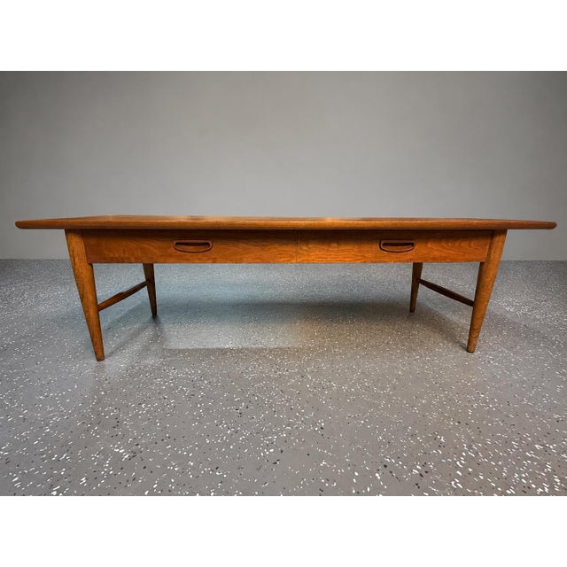 Mid-Century Modern Lane Mid-Century Modern Walnut Coffee Table With Single Drawer, Style 1050-20 C. January 1960 For Sale - Image 3 of 11