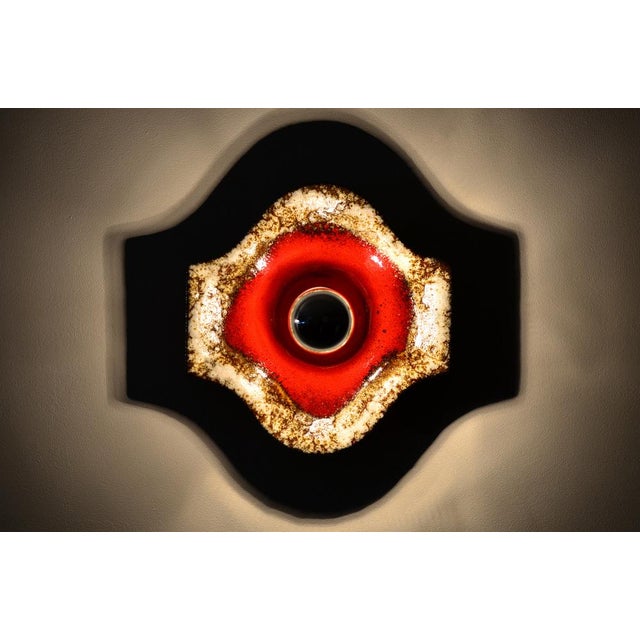 Mid-Century Modern Fat Lava Ceramic Sconce from Böhmer Leuchten, 1970s For Sale - Image 3 of 7