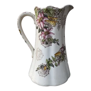 Circa 1900 Luneville Art Nouveau French Faience Pitcher