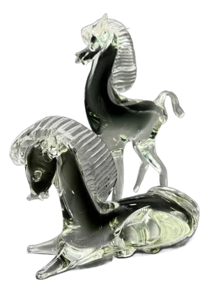 Murano Glass Horses, 1950s, Set of 2