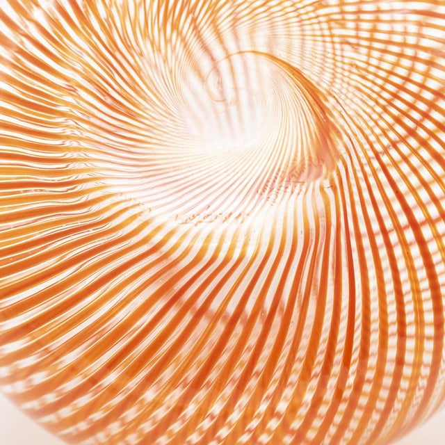 Glass Hand-Blown Filigrana Glass Vase by Mario Colelli and Hertha Bengtson for Rosenthal, 1980s For Sale - Image 7 of 9