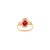 Metal Art Deco Natural 3.19Ct Oval Cut Ruby & Diamond Ring Size 6 in 14k Yellow Gold For Sale - Image 7 of 14