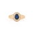 VR Jewels 1.12ct Blue Sapphire & Diamond Bezel Chunky Ring 14k Yellow Gold Size 8 For Sale - Image 4 of 17
