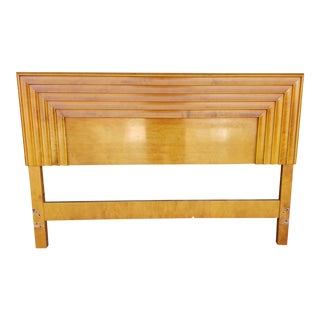 Vintage Swedish Mid Century Modern Maple Custom for Modernage Full Double Size Headboard C1950s For Sale