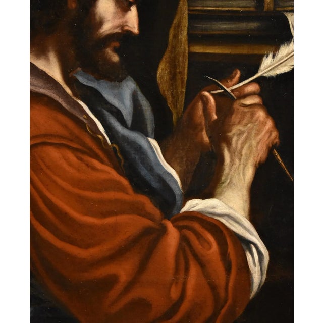 Workshop of Giovanni Francesco Barbieri / Detto Il Guercino, Saint Mark the Evangelist, 1680, Oil on Canvas For Sale - Image 6 of 15