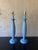Hollywood Regency Vintage Coastal Basket Weave Blue Palm Beach Table Lamps - a Pair For Sale - Image 3 of 5
