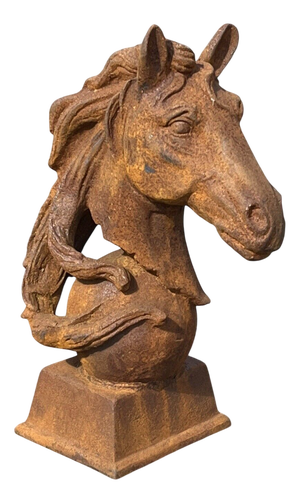 Horse Head Statue in Cast Iron