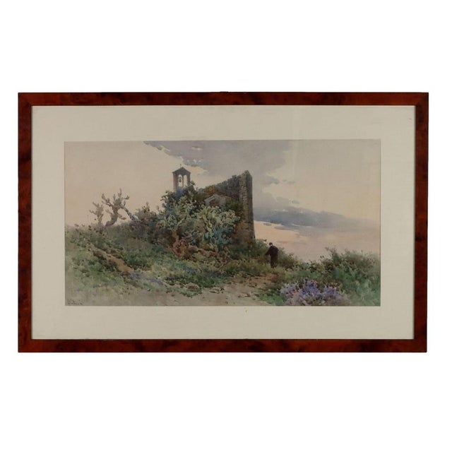 Angelos Giallinas, Landscape, Watercolor For Sale - Image 9 of 9