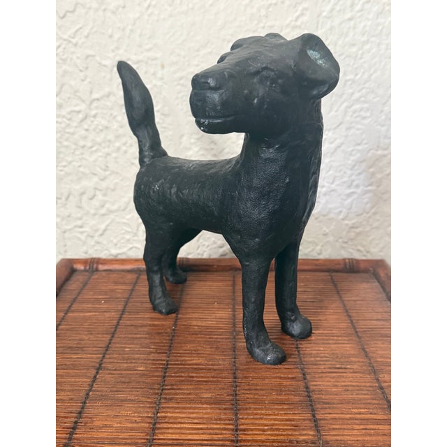 Midcentury Cast Iron Terrier Dog Doorstop For Sale - Image 4 of 9