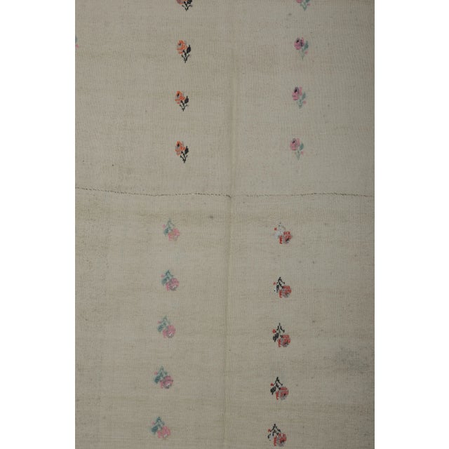 Textile Vintage Aubusson Floral Turkish Kilim Rug 5'8" X 8'11" For Sale - Image 7 of 11