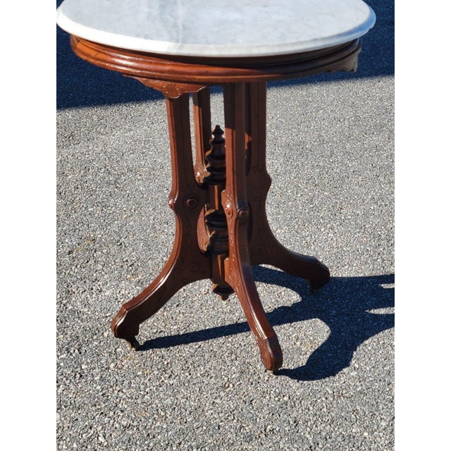 19th Century American Victorian Marble Side Table For Sale In Philadelphia - Image 6 of 18