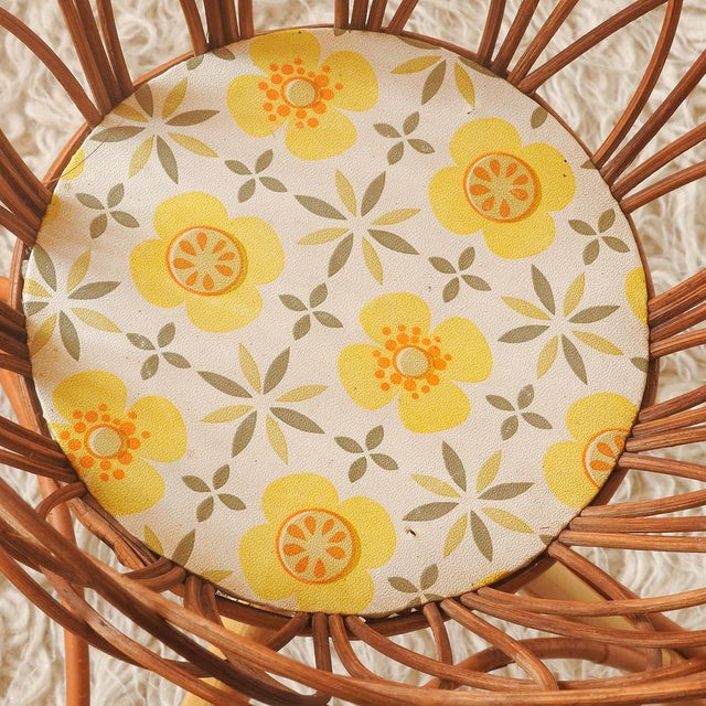 Brown Mid-Century Bamboo Rattan Plant Stand, France, 1960s For Sale - Image 8 of 9