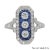 Natural Diamond and Sapphire Ring Metal Type: Platinum (950) Total Item Weight: 4.95 Grams Ring Size: 6.75 (Resizable)...