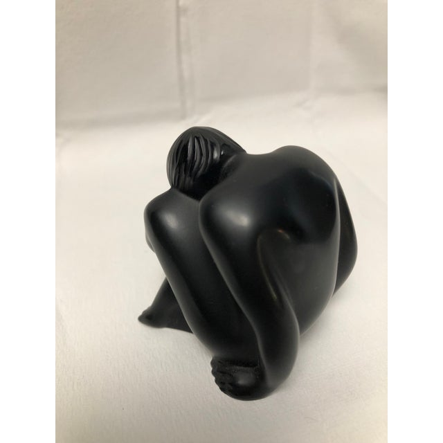 Art Deco Lalique Black Lady Figurine For Sale - Image 3 of 4