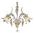 Italian Wall Sconce in Clear Murano Glass with Gold Floral Motifs by Simoeng for Simoeng For Sale