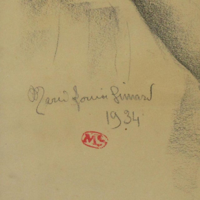 Art Deco Nude Female Pencil Study Drawing by Marie Louise Simard, 1934 For Sale - Image 3 of 13