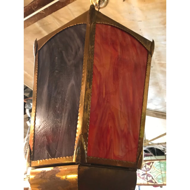 Vintage Moroccan Multicolor Lantern Pendant - Set of 2 For Sale - Image 11 of 13