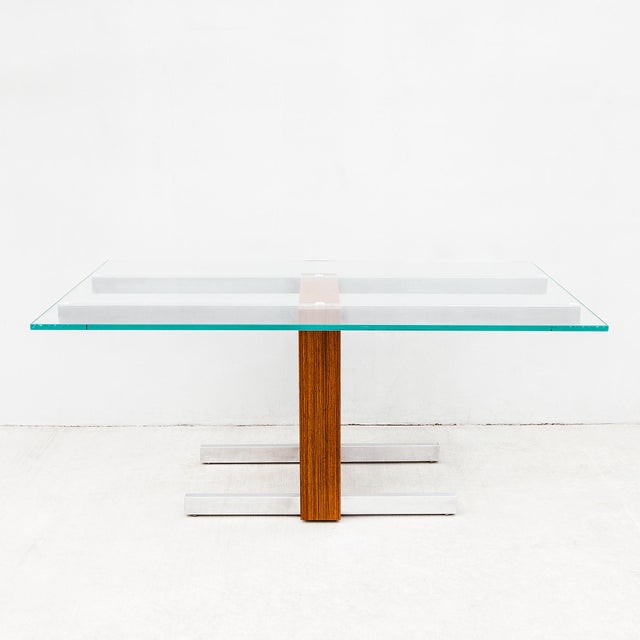 Mid-Century Modern 1960s Vladimir Kagan Attributed Zebrawood & Glass Extension Dining Table on Chrome Base, Model 6705 For Sale - Image 3 of 14