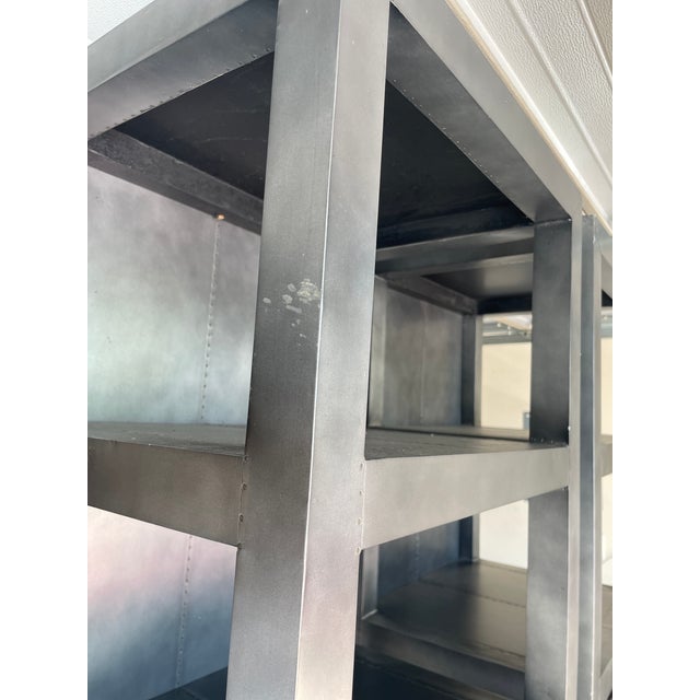 Dark Gray Pair of Restoration Hardware La Salle Tower Bookshelves For Sale - Image 8 of 12