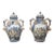 Antique Blue and White Lidded Vases From Savona, Italy, Circa 1800 For Sale