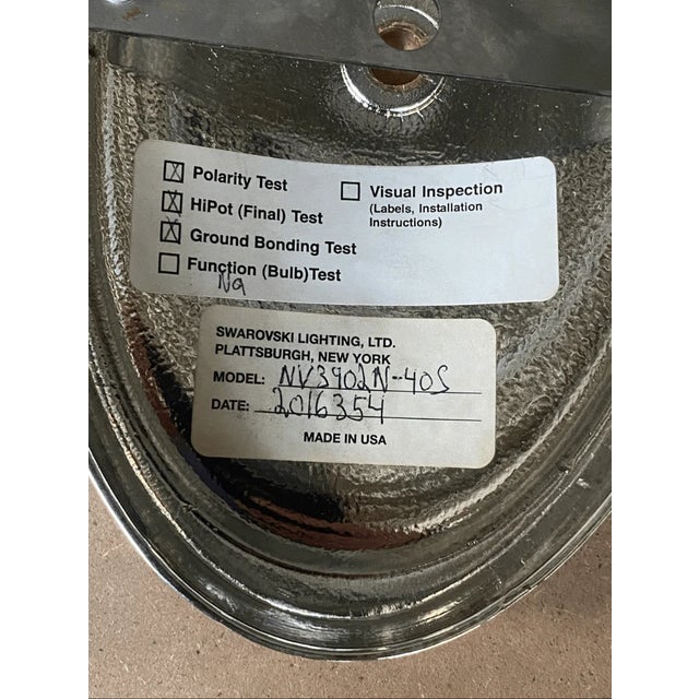 Vintage Swarovsky Lighting Ltd. Metal Sconce Plates For Sale - Image 4 of 6