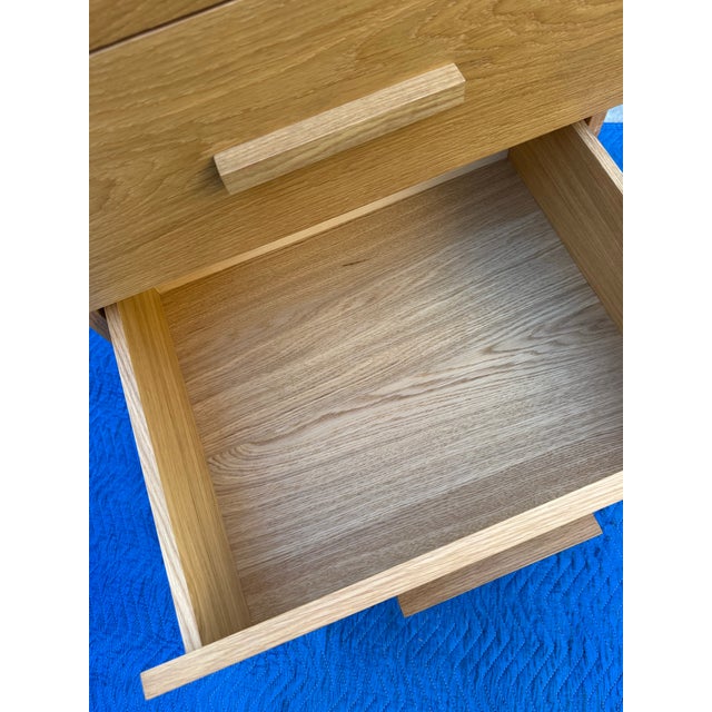 Champagne Contemporary Modern Tall Oak Dresser With Lift-Up Mirror For Sale - Image 8 of 12