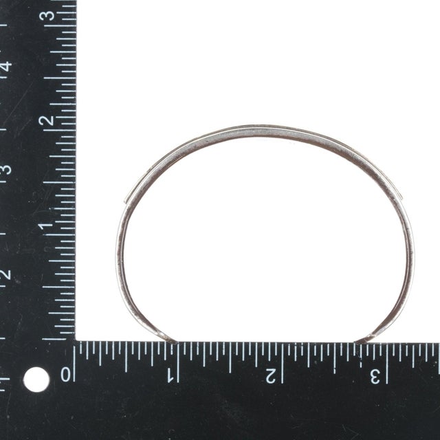 7.5" H 14k/sterling Vintage Southwestern Cuff Bracelet For Sale - Image 9 of 11