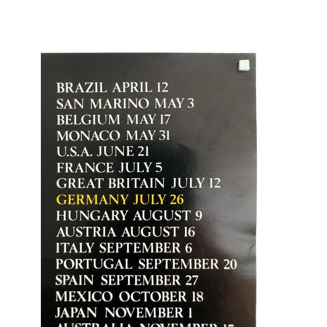 The Piece This original vintage poster promotes the "Mobil Großer Preis von Deutschland" held at the Hockenheimring in...