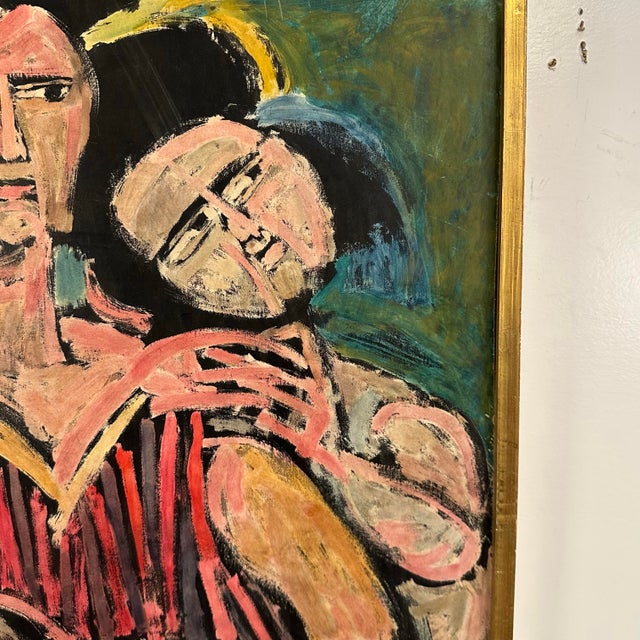 1960s “Mother and Child” by Frederico Castellon Madrid 1962 Framed Watercolor on Masonite For Sale - Image 5 of 12