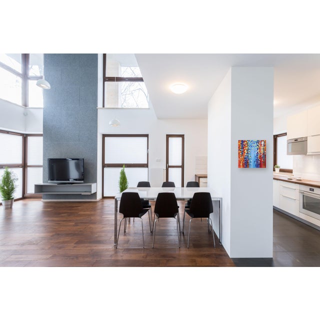 Textile Pulse of the Metropolis - Figurative Textured Impasto Colorful Oil Painting Original Artwork by Ekaterina Ermilkina For Sale - Image 7 of 8