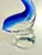 Blown Glass Blue Pelican Art Sculpture With Red Fish, Murano Style For Sale - Image 6 of 7