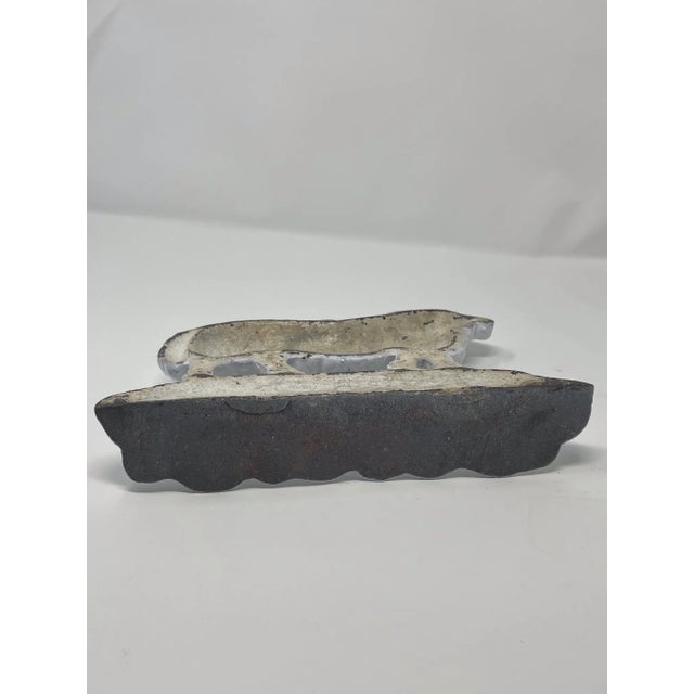 Antique 19thC Cast Iron Ram Door Stops Set of 3, 2 Black 1 White Free-Standing Heavy For Sale - Image 13 of 18