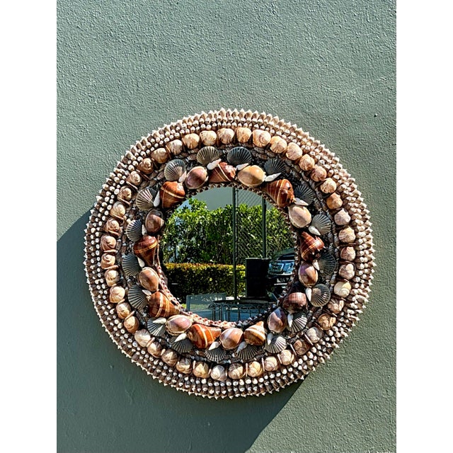 Vintage Shell Encrusted Mirror For Sale - Image 10 of 12