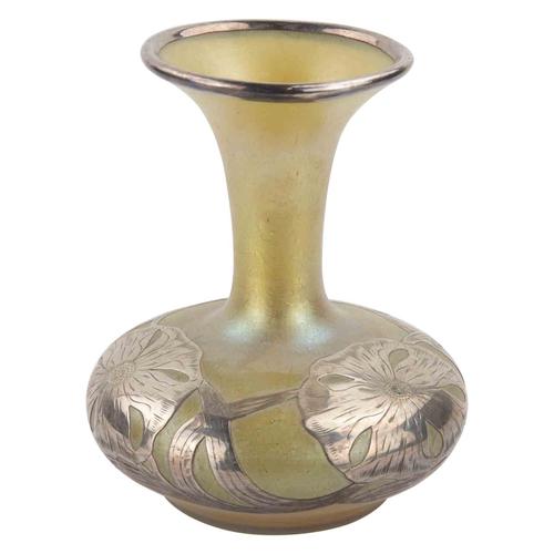 Art Nouveau Glass Vase with Silver Overlay from Loetz, Austria For Sale - Image 6 of 6