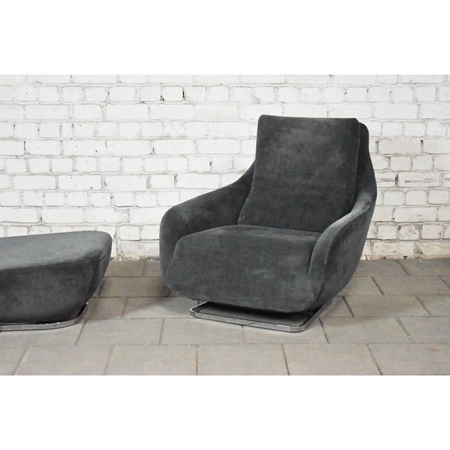 Ligne Roset Set of Shaman Lounge Chair and Ottoman by Eric Jourdan for Ligne Roset, France, 2000s For Sale - Image 4 of 10