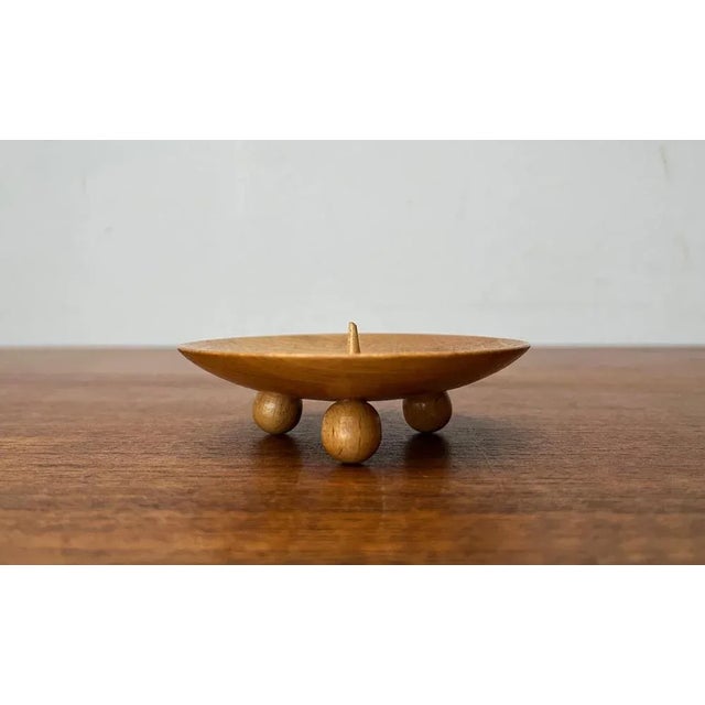 Small Mid-Century Wooden Candleholder, 1960s For Sale - Image 10 of 11