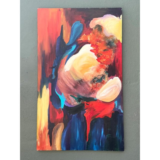 Vintage Abstract Expressionist Oil Painting on Canvas For Sale - Image 10 of 12