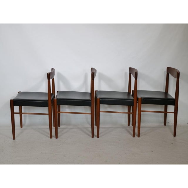 Dining Chairs in Teak and Leather by H.W. Klein for Bramin, 1971, Set of 4 For Sale - Image 4 of 14