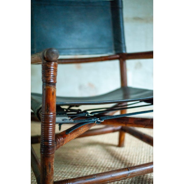 Set of Bamboo Lounge Set with Chair and Ottoman, 1970s For Sale - Image 4 of 18