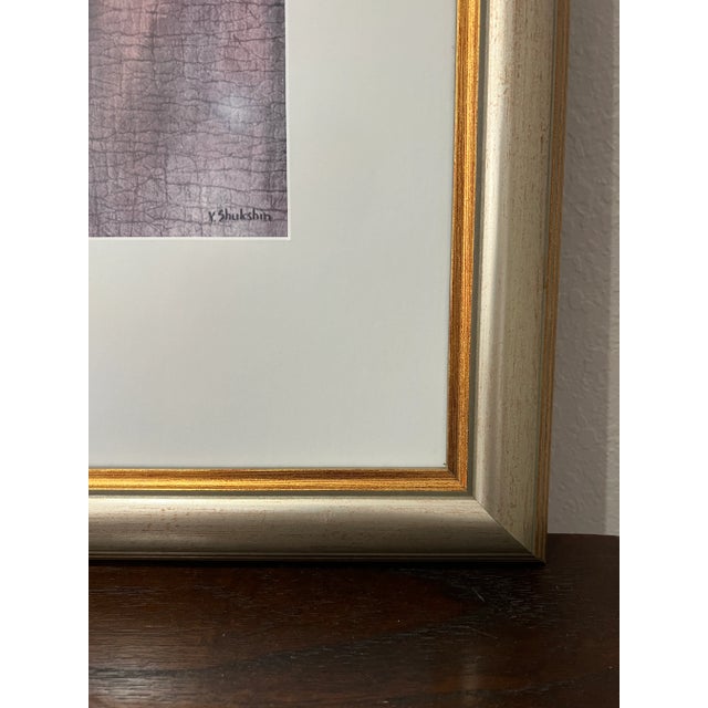 Nude Woman's Silhouette from Prague. Matted in white and framed in a two toned silver and gold frame. Priced and sold as a...