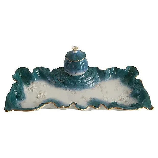 Antique Paris Porcelain Inkwell or Catchall For Sale In Boston - Image 6 of 6