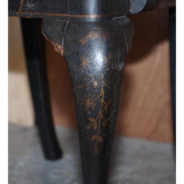 Georgian Chinoiserie Black Lacquer Armchair, 1800s For Sale - Image 15 of 18