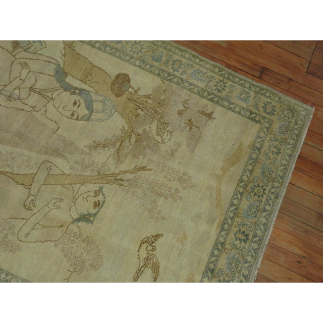 Antique Persian Pictorial Rug - 3'11" x 5'5" For Sale - Image 4 of 6