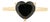 3.11 Carat Heart Shape Black Diamond Solitaire Ring Size 4 in 14k Gold For Sale