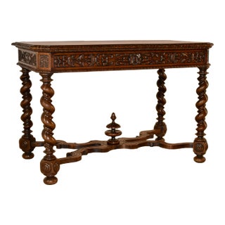 19th Century French Oak Carved Table For Sale